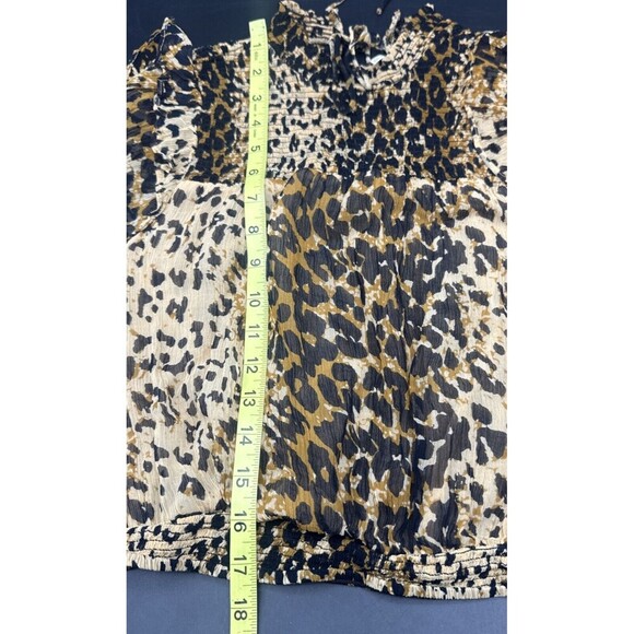 FREE PEOPLE Roma Leopard Print Ruffle Blouse Tie Back Blouse Top Size XS - Picture 11 of 11
